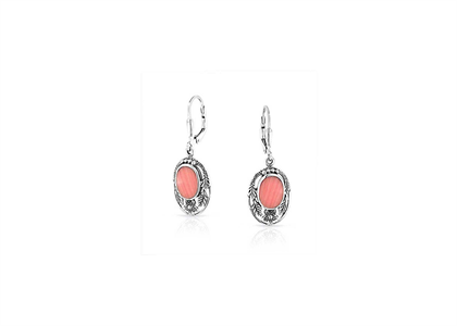 Rhodium Plated Lever Back Fashion Dangle Earrings